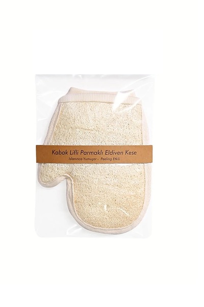 MELOZİ HOME Kabak Lifli Banyo & Duş Parmaklı Eldiven Vücut Kesesi