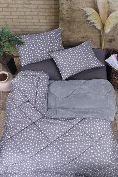 dt dejavu.teks طقم لحاف ويلسوفت مزدوج + 2 كيس وسادة |   طقم لحاف مزدوج الجوانب بنمط نجمة