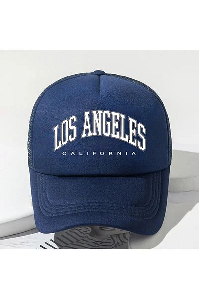 LEIVOR Тъмносиня шапка с щампа Los Angeles California