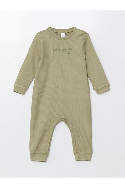 LC Waikiki Lcw Baby Crew Neck Combed Cotton Baby Boy Romper