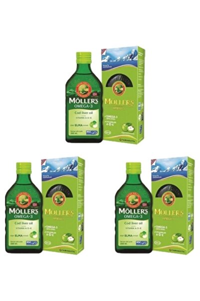 Möller's Omega 3 Elma Aromalı Balık Yağı 250 ml 3 Adet