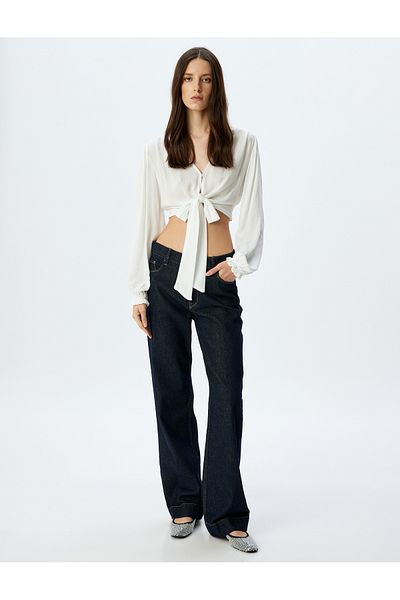 Koton White Crop Blouse For Women