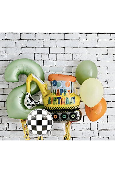 Öztürkpartievi 2 Yaş Araçlar Konsepti Excavator Balon Seti