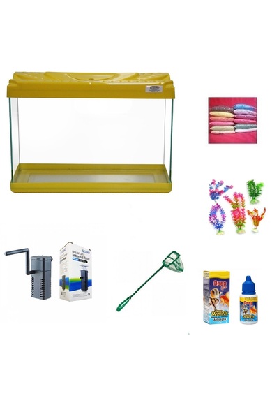 Kanki Pet Akvaryum Hazır Set 3018 Sarı 30 Cm ( 9 Litre )