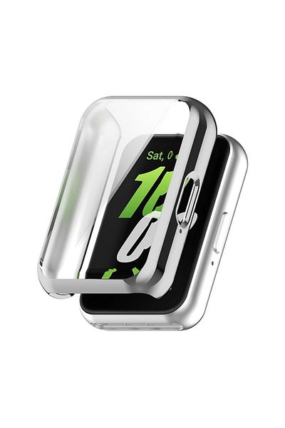 Choice For Galaxy Fit 3 Silver Soft Tpu Case Glass For Samsung Galaxy Fit 3 Screen Protector Bumper Shell F