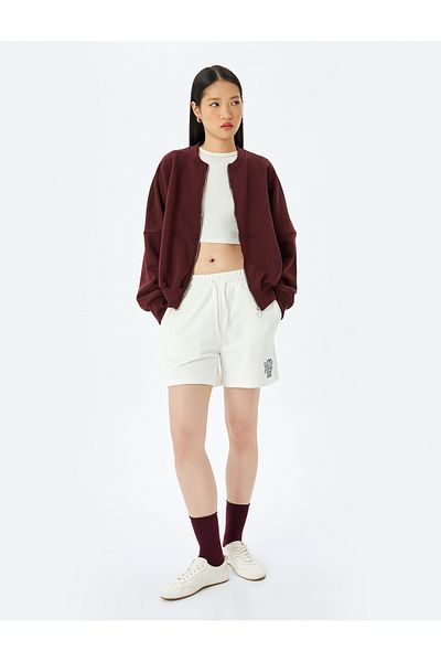 Koton New Season Embroidery Detailed Waist Lace up Pocket Shorts