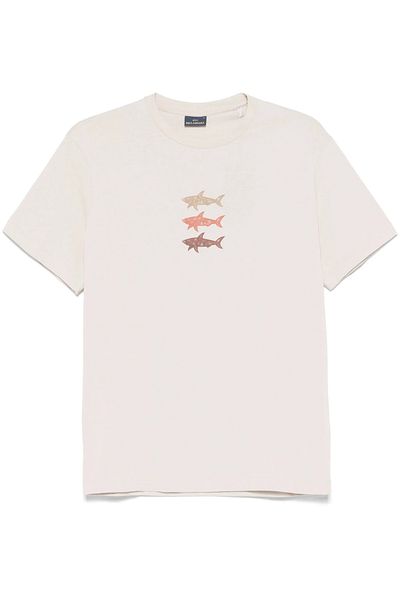 PAUL&SHARK Men's Regular Fit Round Neck 100% Cotton Short Sleeve Beige T-Shirt 25411025 -348
