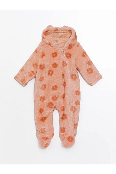 LC Waikiki Lcw Baby Pink Baby Girl Plush Jumpsuit (0-12 Months with Booties, 12 Months+ Without Booties)