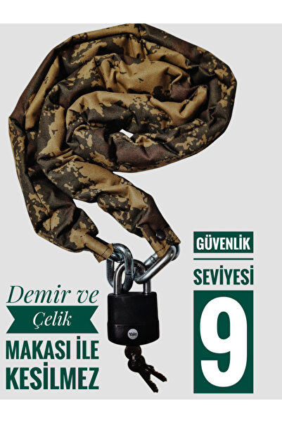 Vi Caro Seviye 9 10 mm 2 metre  Kesilmez motorsiklet Zincir Kilit Motor Kilid...