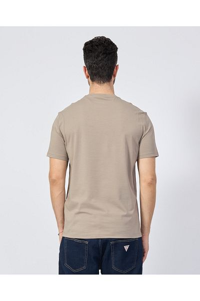Armani Exchange Ανδρικό μπλουζάκι κανονικής εφαρμογής με στρογγυλή λαιμόκοψη βαμβακερό κοντομάνικο μπεζ 8NZT84 Z8M9Z-U6167