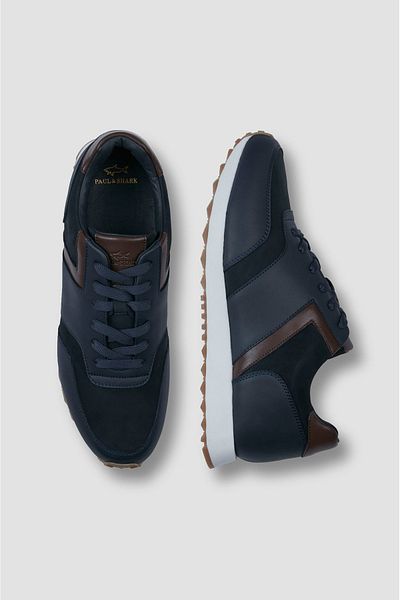 PAUL&SHARK Men's Leather and Suede Navy Blue Shoes 25418015 -050