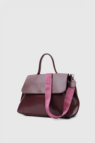 GUONN Jessie Hand and Shoulder Women's Bag - Leather Strap Bag Burgundy