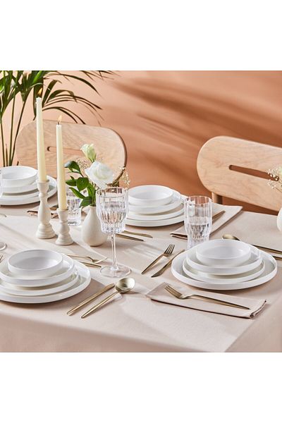 Karaca Karaca Streamline New Saturn Weiß 24-teiliges Tafelservice, 6 Personen