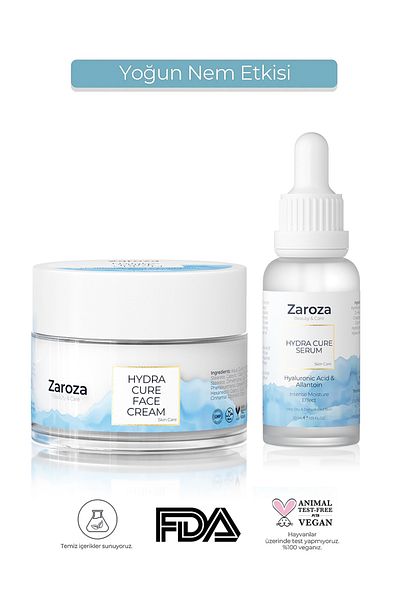 ZAROZA Ultra Intensive Face Cream and Serum Duo Set Containing Hyaluronic Acid