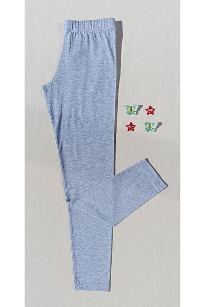 siyalife Leggings lungi de bază pentru femei de culoare gri cu talie elastică