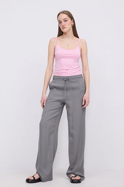 Addax Elastic Waist Tie Front Wide Leg Pants Pn16791-İ13