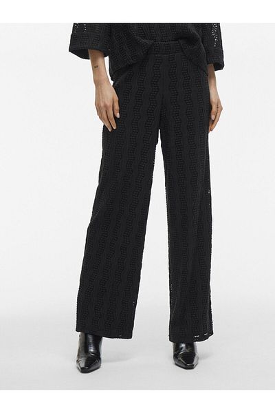 VILA Hose mit weitem Bein High Waist
