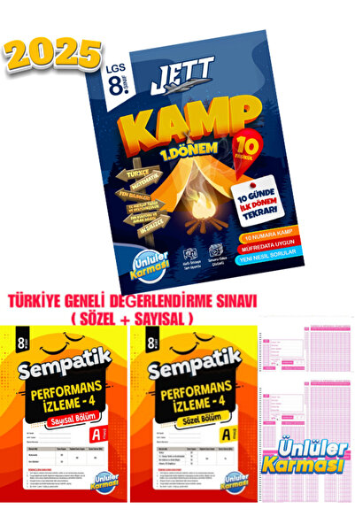 Ünlüler Karması Yayınları 8.Sınıf 1.Dönem Jett Kamp + Türkiye Geneli Değerlen...
