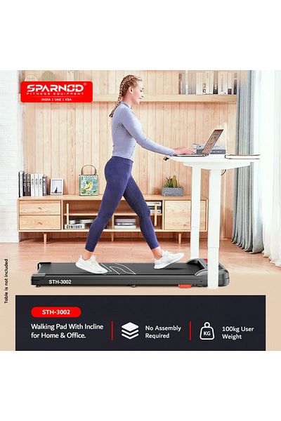 Sparnod Fitness Sth-3002 Walking Pad & Treadmill For Home & Office Manual Incline