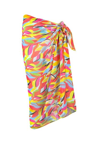 FUNELLA Colorful Tie Dye Patterned Side Tie Beach Pareo