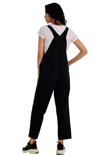 fehika Black Cargo Pocket Gardener Salopet Jean Overalls