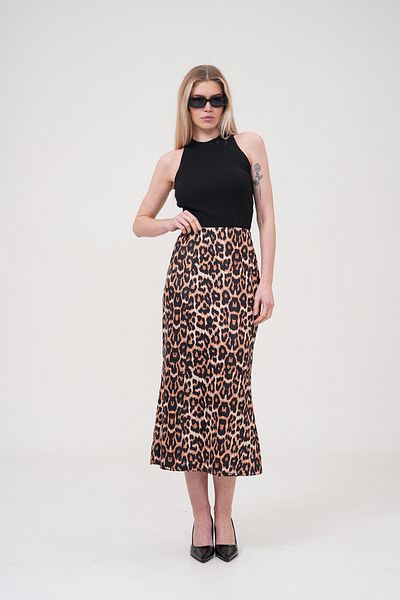 MODA UGS Leopard Patterned Midi Skirt