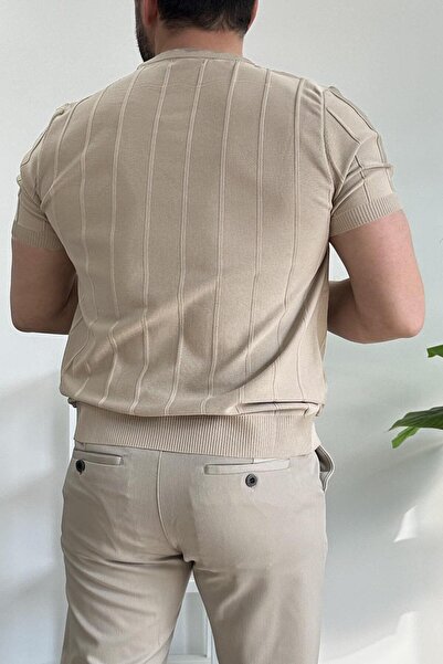 Edwox Ανδρικό μπλουζάκι με μοτίβο με λαιμόκοψη Mink Edw260