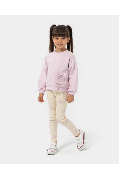 Minipodyum Girl's Mobile Bow Skinny Leg Tights Double Set