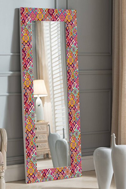 Hediyeler Kapında Pink Ethnic Dekoratif Boy Aynası 150x60cm