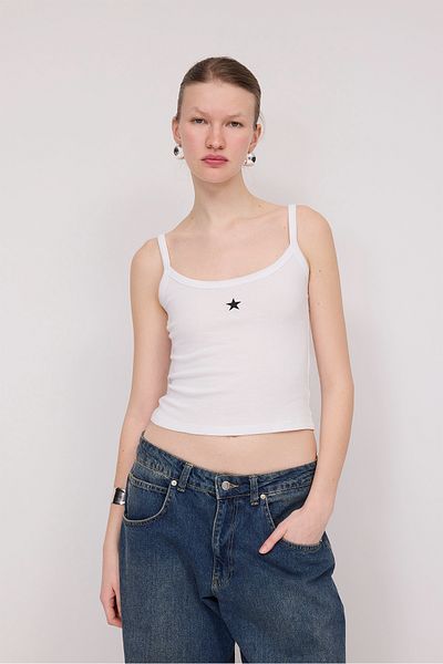 Addax U Neck Star Printed Undershirt A1589-İ2