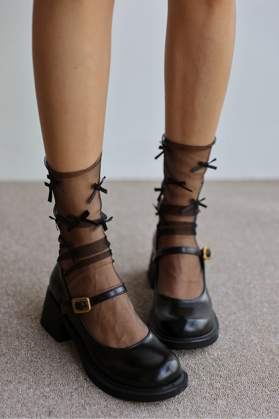 selin shoes Mocasini de damă Nora cu toc scurt și detalii la gleznă, cu acces...
