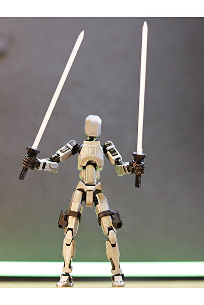 Dummy رمادي معدني 13 - مجسم متحرك لجميع المفاصل 3 قطع سيف