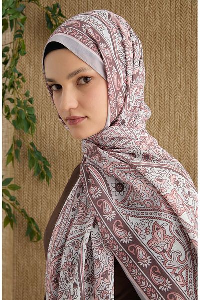 Fatma Atasoy Σάλι με έθνικ σχέδιο Hera Rose Pink