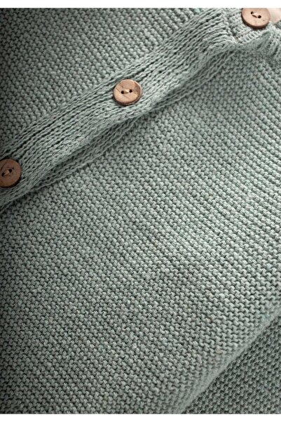 Cigit Knitwear Cardigan - Mitti and Green Colors for Ages 1-5