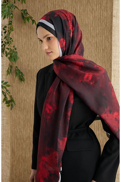 Fatma Atasoy Batik Red Patterned Shawl