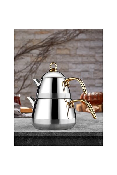 CAN Vira Orta Boy Gold Çaydanlık Takımı