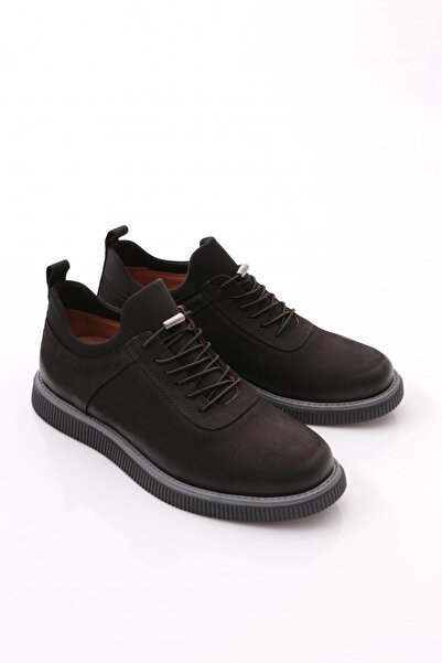 DGN Чоловічі комфортні туфлі з натуральної шкіри, чорні нубукові 910723210