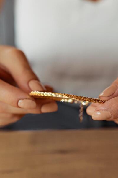 SEMİZ KUYUMCULUK Lazer Kesimli Esnek Şık Bilezik