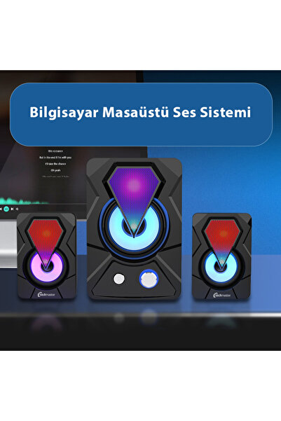 Techmaster E-1306 Telefon Bilgisayar Tablet Rgb Stereo Usb Subwoofer Hoparlör