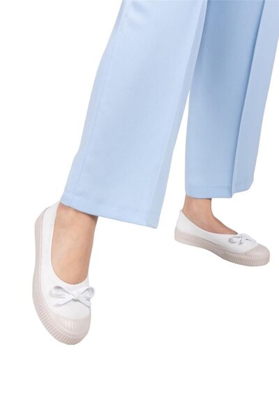 Liger Tricotaje albe Balerini damă - Detaliat fundita