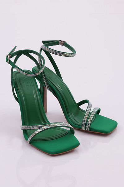 DGN 2026 Sandale cu toc pentru femei Silver Stone