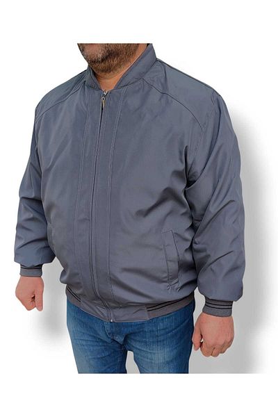 Ünal Giyim Dominant Collar, Sleeve and Waist Part Elasticized Large Size Seasonal Father's Coat