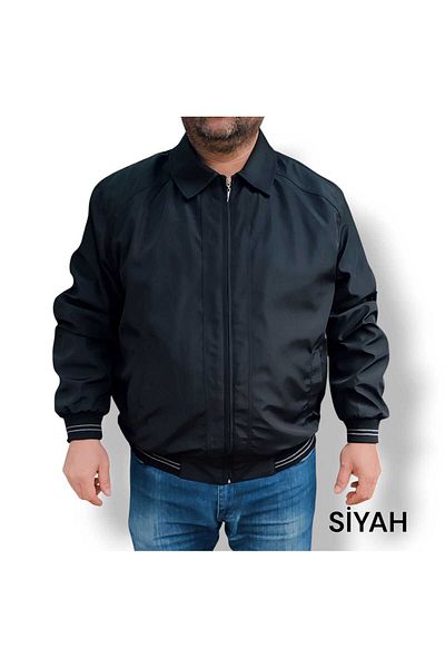 Ünal Giyim Large Size Seasonal Dad Coat with Collar, Sleeve and Waist Part with Elastic