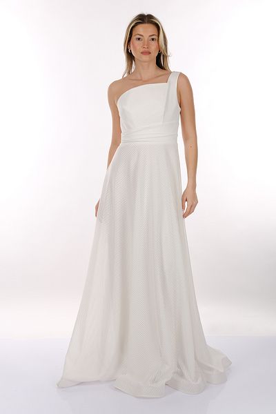 DORİ Doridorca One Shoulder Maxi Size Γυναικείο βραδινό φόρεμα 2246026