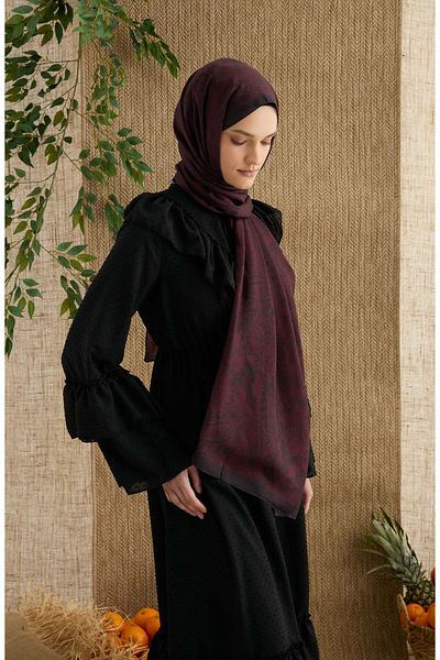 Fatma Atasoy Anna Red Ethnic Pattern Shawl