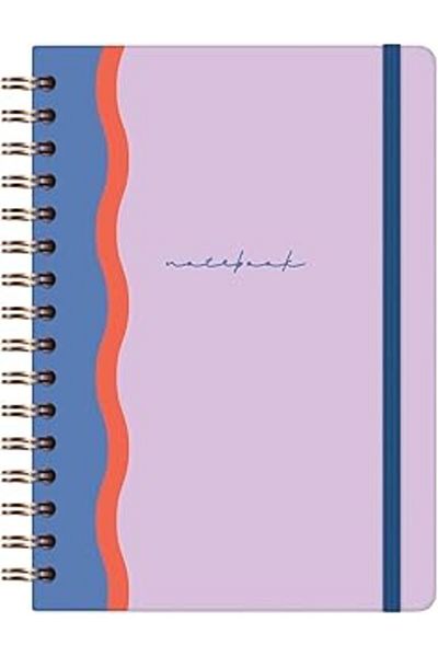 DERİK Paperora A5 Spiral Hard Cover Elastic Plain - Unlined Undated Notepad Lilac