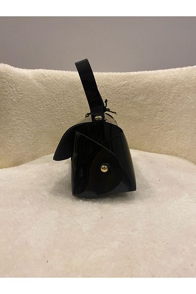 YMZBAG Mini Black Patent Leather Handbag