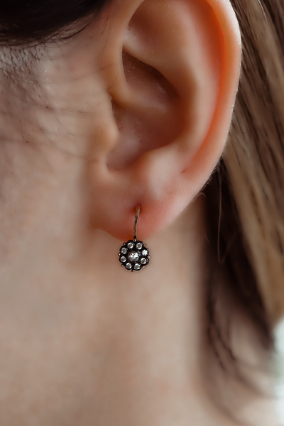 SEMİZ KUYUMCULUK Eskitme Papatya Altın Küpe