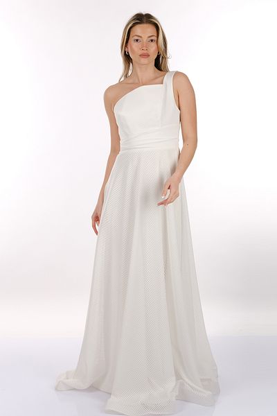DORİ Doridorca One Shoulder Maxi Size Γυναικείο βραδινό φόρεμα 2246026
