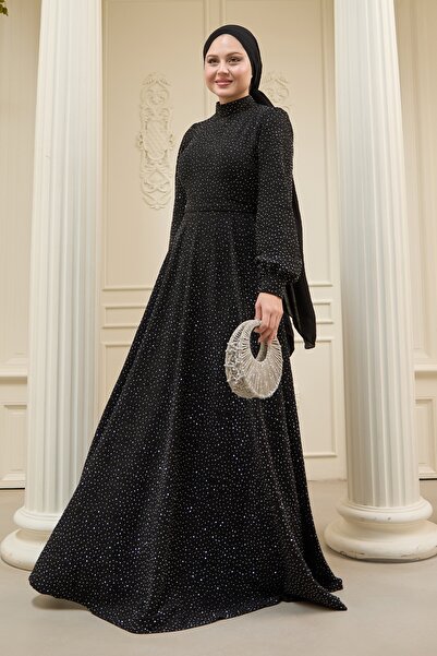 InStyle Černé šaty s kamínky